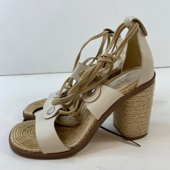 Rag & Bone Womens Beige Lace-Up Espadrille Sandals Leather Jute Size 37.5 - Picture 7 of 10